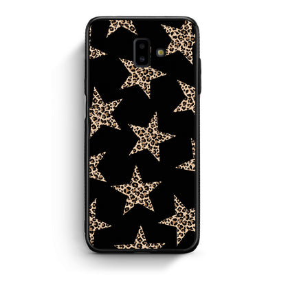 Θήκη Samsung Galaxy J6+ Leopard Stars on Black από τη Smartfits με σχέδιο στο πίσω μέρος και μαύρο περίβλημα | Samsung Galaxy J6+ Leopard Stars on Black case with colorful back and black bezels