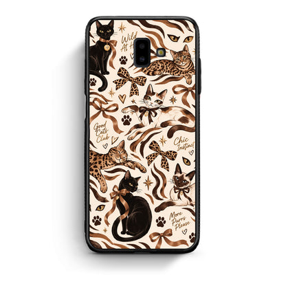 Θήκη Samsung Galaxy J6+ Wild Cats and Animal Print Collage από τη Smartfits με σχέδιο στο πίσω μέρος και μαύρο περίβλημα | Samsung Galaxy J6+ Wild Cats and Animal Print Collage case with colorful back and black bezels