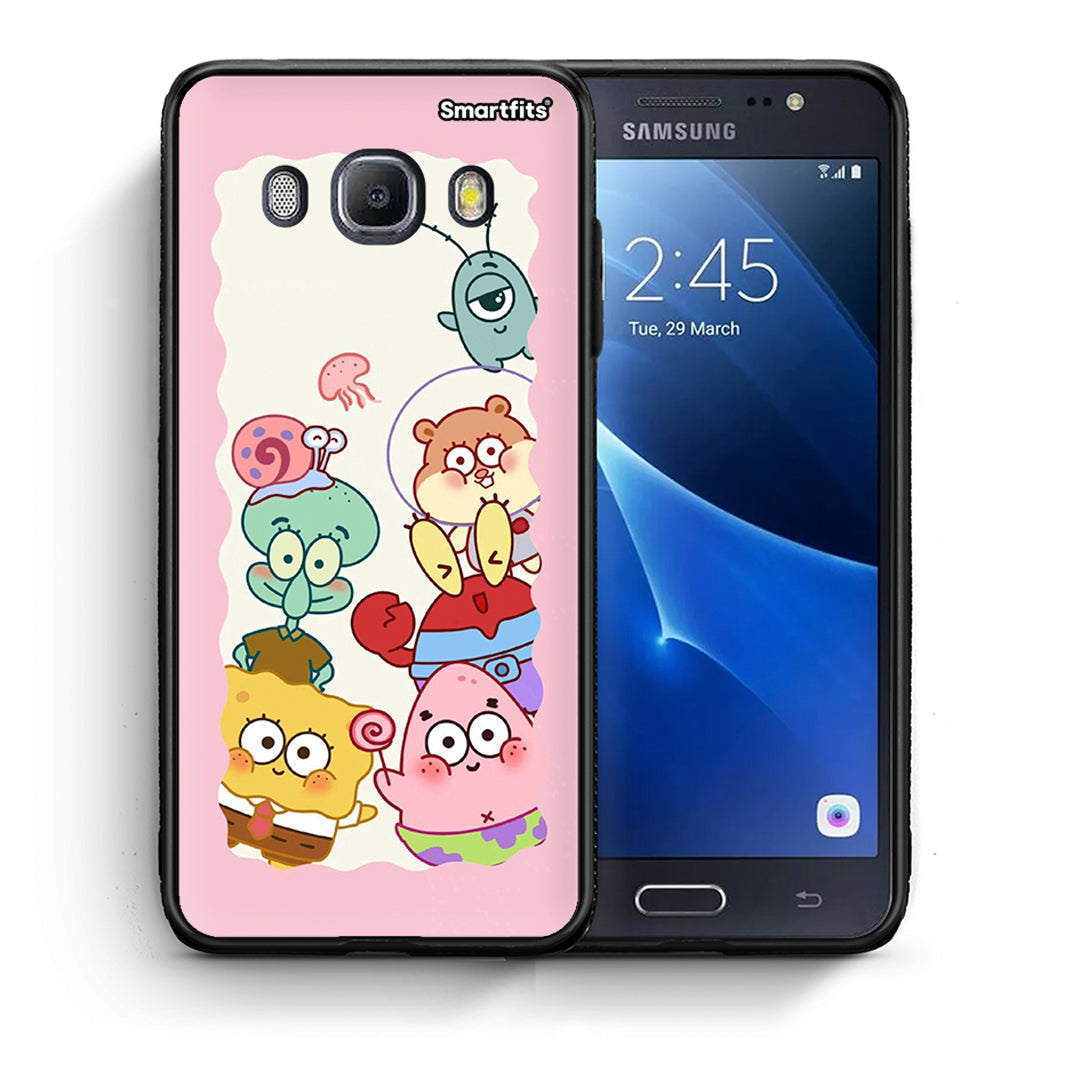 Θήκη Samsung J7 2016 Cute Companion από τη Smartfits με σχέδιο στο πίσω μέρος και μαύρο περίβλημα | Samsung J7 2016 Cute Companion case with colorful back and black bezels