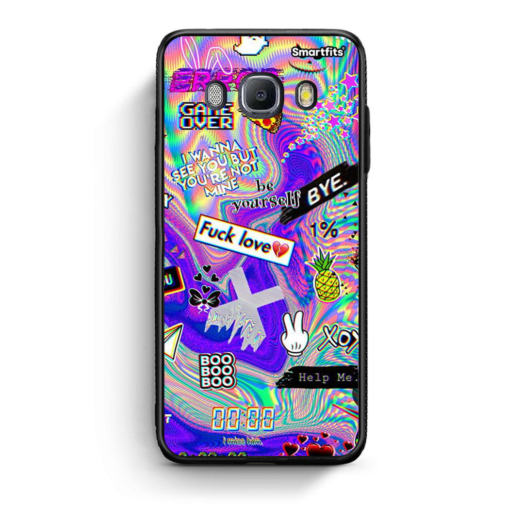 Samsung J7 2016 Game Over θήκη από τη Smartfits με σχέδιο στο πίσω μέρος και μαύρο περίβλημα | Smartphone case with colorful back and black bezels by Smartfits