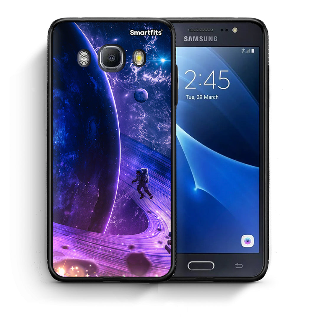 Θήκη Samsung J7 2016 Lost Astronaut από τη Smartfits με σχέδιο στο πίσω μέρος και μαύρο περίβλημα | Samsung J7 2016 Lost Astronaut case with colorful back and black bezels