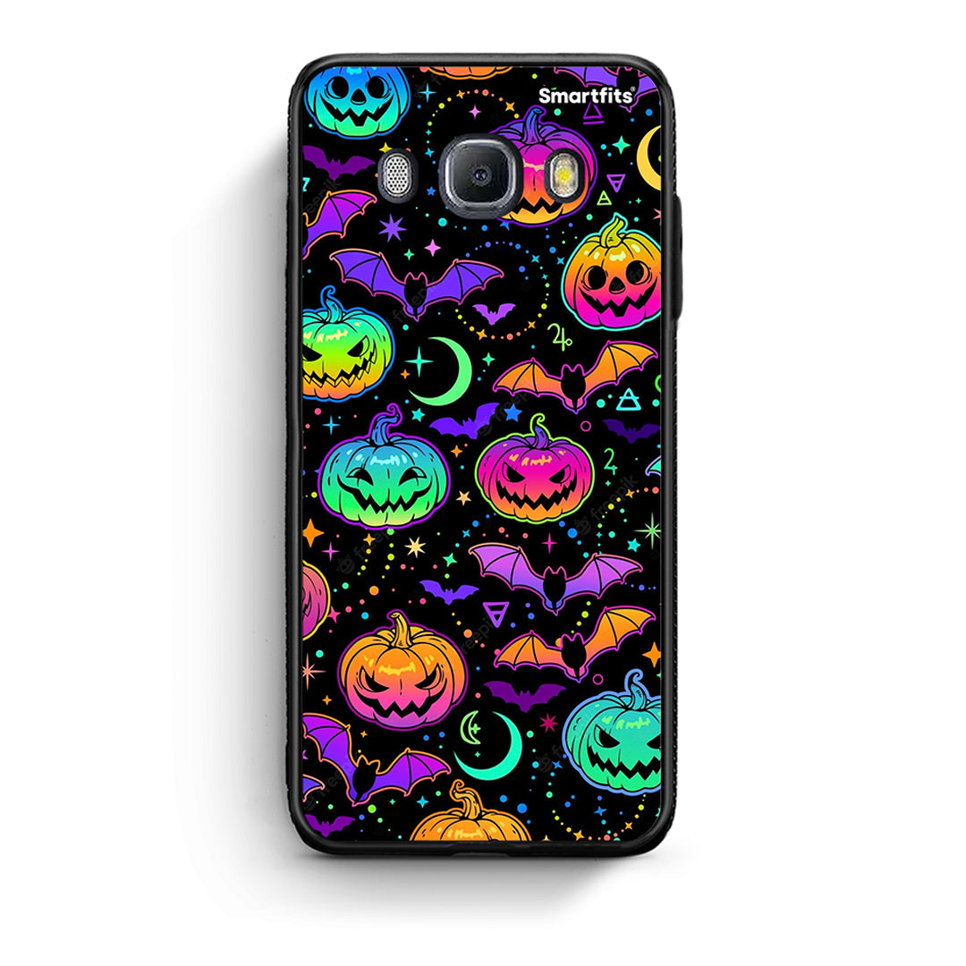 Samsung J7 2016 Neon Halloween θήκη από τη Smartfits με σχέδιο στο πίσω μέρος και μαύρο περίβλημα | Smartphone case with colorful back and black bezels by Smartfits