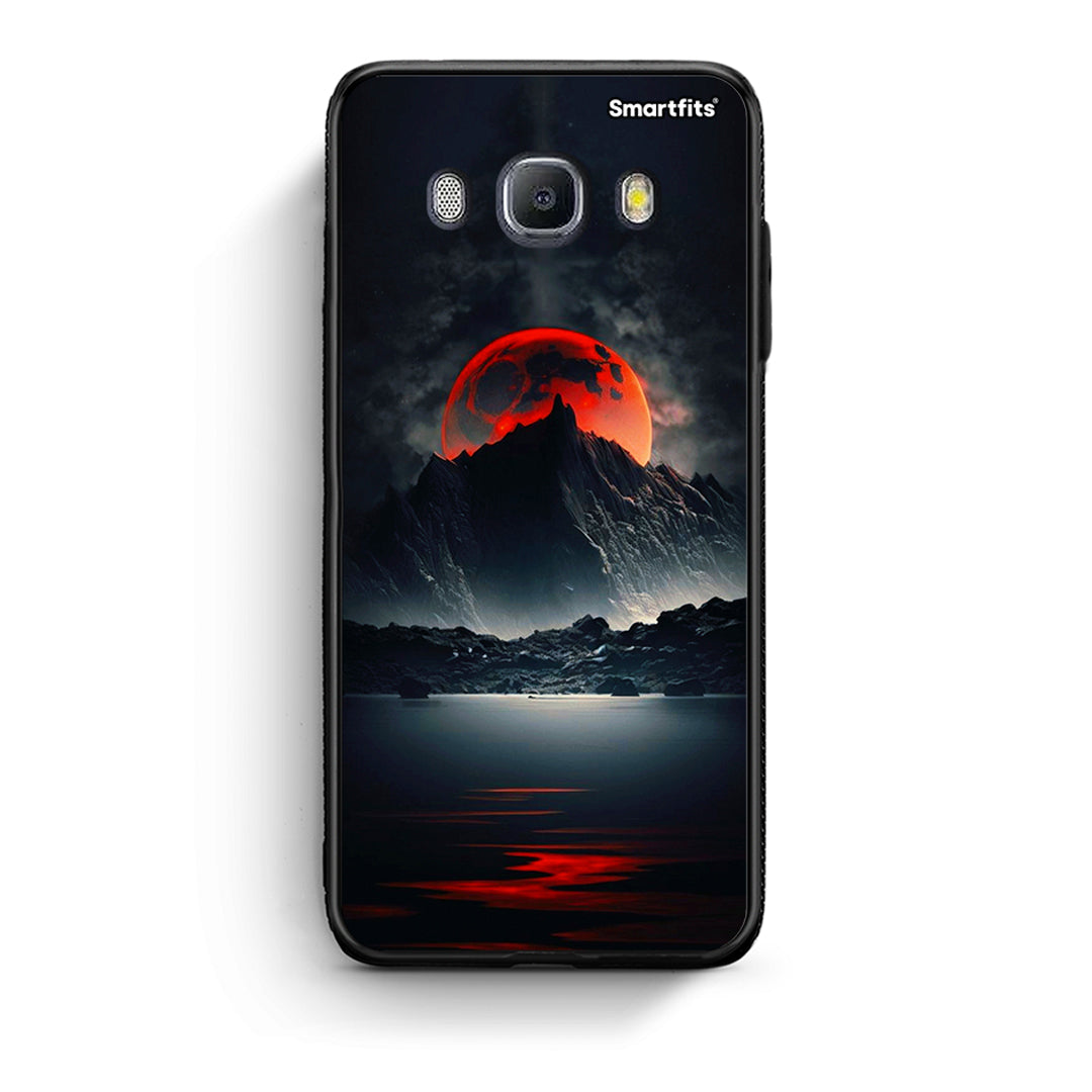 Samsung J7 2016 Red Full Moon θήκη από τη Smartfits με σχέδιο στο πίσω μέρος και μαύρο περίβλημα | Smartphone case with colorful back and black bezels by Smartfits