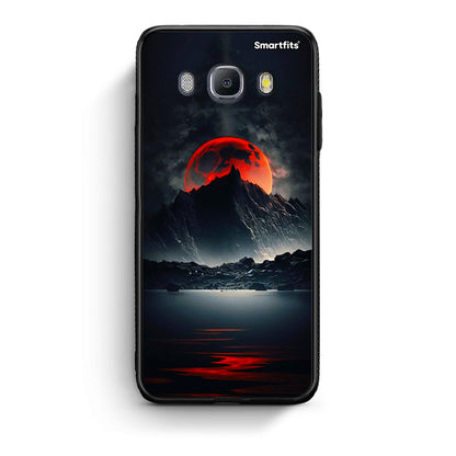 Samsung J7 2016 Red Full Moon θήκη από τη Smartfits με σχέδιο στο πίσω μέρος και μαύρο περίβλημα | Smartphone case with colorful back and black bezels by Smartfits