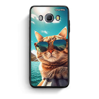 Thumbnail for Samsung J7 2016 Summer Cat θήκη από τη Smartfits με σχέδιο στο πίσω μέρος και μαύρο περίβλημα | Smartphone case with colorful back and black bezels by Smartfits