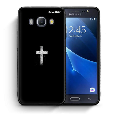 Θήκη Samsung J7 2016 White Cross από τη Smartfits με σχέδιο στο πίσω μέρος και μαύρο περίβλημα | Samsung J7 2016 White Cross case with colorful back and black bezels