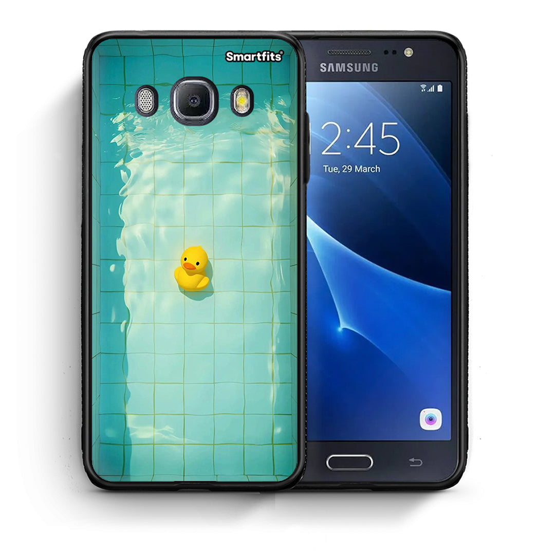 Θήκη Samsung J7 2016 Yellow Duck από τη Smartfits με σχέδιο στο πίσω μέρος και μαύρο περίβλημα | Samsung J7 2016 Yellow Duck case with colorful back and black bezels