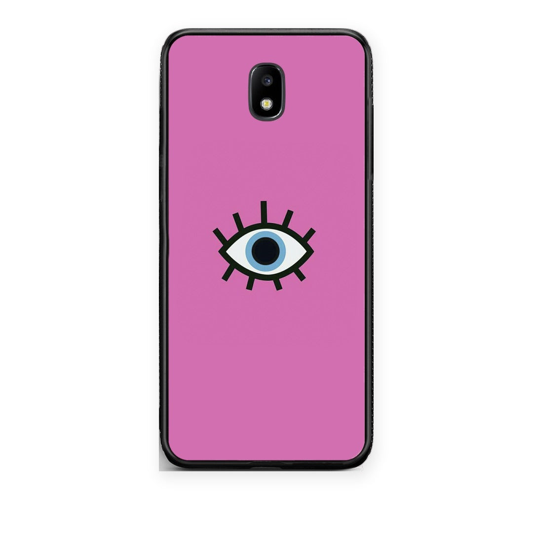 Θήκη Samsung Galaxy J5 2017 Blue Eye Pink από τη Smartfits με σχέδιο στο πίσω μέρος και μαύρο περίβλημα | Samsung Galaxy J5 2017 Blue Eye Pink case with colorful back and black bezels
