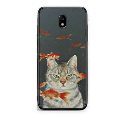Θήκη Samsung Galaxy J5 2017 Cat Goldfish από τη Smartfits με σχέδιο στο πίσω μέρος και μαύρο περίβλημα | Samsung Galaxy J5 2017 Cat Goldfish case with colorful back and black bezels