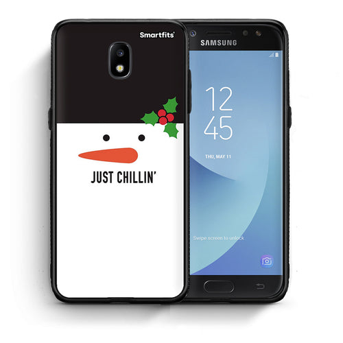 Θήκη Samsung J5 2017 Christmas Chillin από τη Smartfits με σχέδιο στο πίσω μέρος και μαύρο περίβλημα | Samsung J5 2017 Christmas Chillin case with colorful back and black bezels