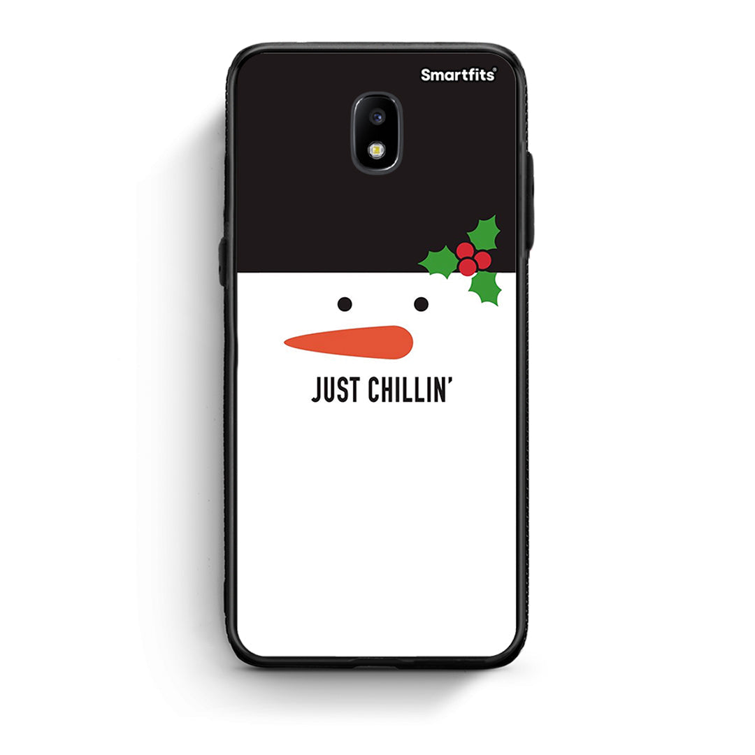 Samsung J7 2017 Christmas Chillin θήκη από τη Smartfits με σχέδιο στο πίσω μέρος και μαύρο περίβλημα | Smartphone case with colorful back and black bezels by Smartfits