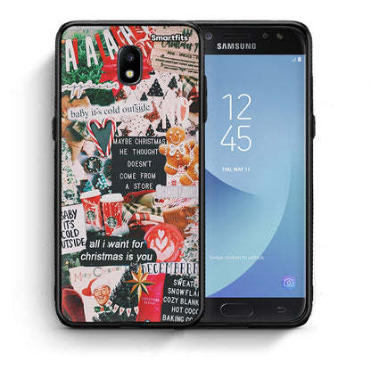 Θήκη Samsung J7 2017 Christmas Happiness από τη Smartfits με σχέδιο στο πίσω μέρος και μαύρο περίβλημα | Samsung J7 2017 Christmas Happiness case with colorful back and black bezels
