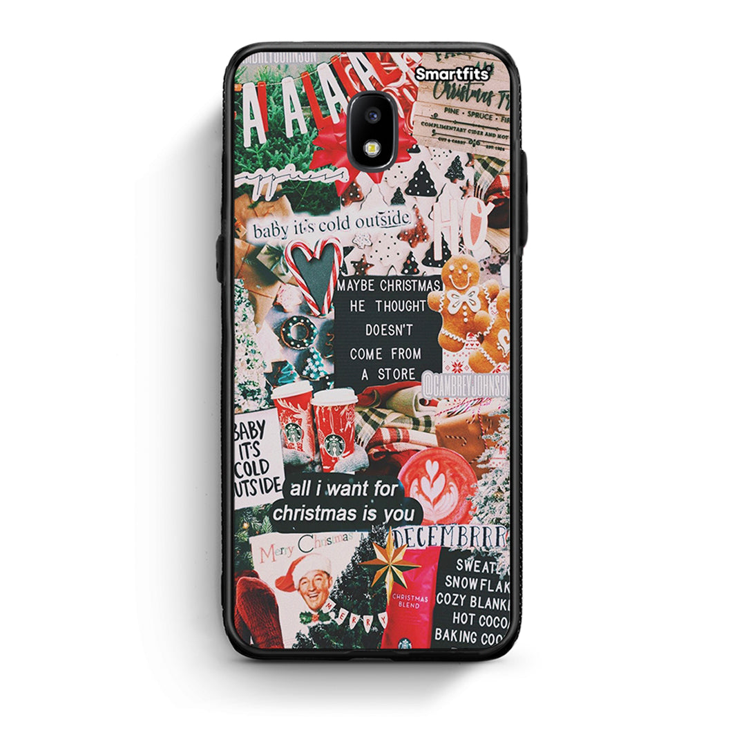 Samsung J7 2017 Christmas Happiness θήκη από τη Smartfits με σχέδιο στο πίσω μέρος και μαύρο περίβλημα | Smartphone case with colorful back and black bezels by Smartfits