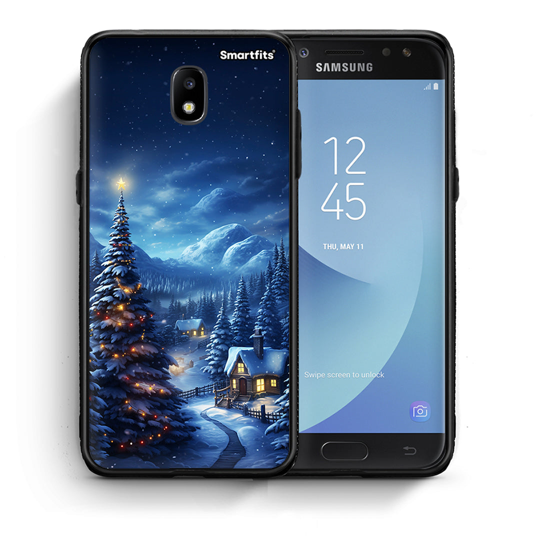 Θήκη Samsung J7 2017 Christmas Scenery από τη Smartfits με σχέδιο στο πίσω μέρος και μαύρο περίβλημα | Samsung J7 2017 Christmas Scenery case with colorful back and black bezels