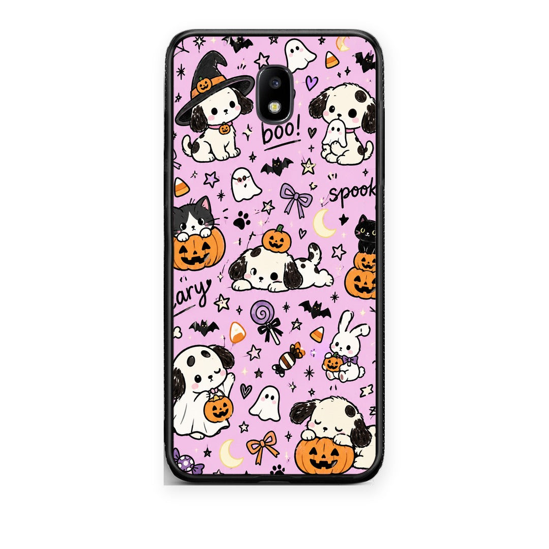 Θήκη Samsung Galaxy J5 2017 Halloween Puppies and Friends on Lilac από τη Smartfits με σχέδιο στο πίσω μέρος και μαύρο περίβλημα | Samsung Galaxy J5 2017 Halloween Puppies and Friends on Lilac case with colorful back and black bezels