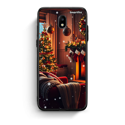Samsung J5 2017 Home For Christmas θήκη από τη Smartfits με σχέδιο στο πίσω μέρος και μαύρο περίβλημα | Smartphone case with colorful back and black bezels by Smartfits