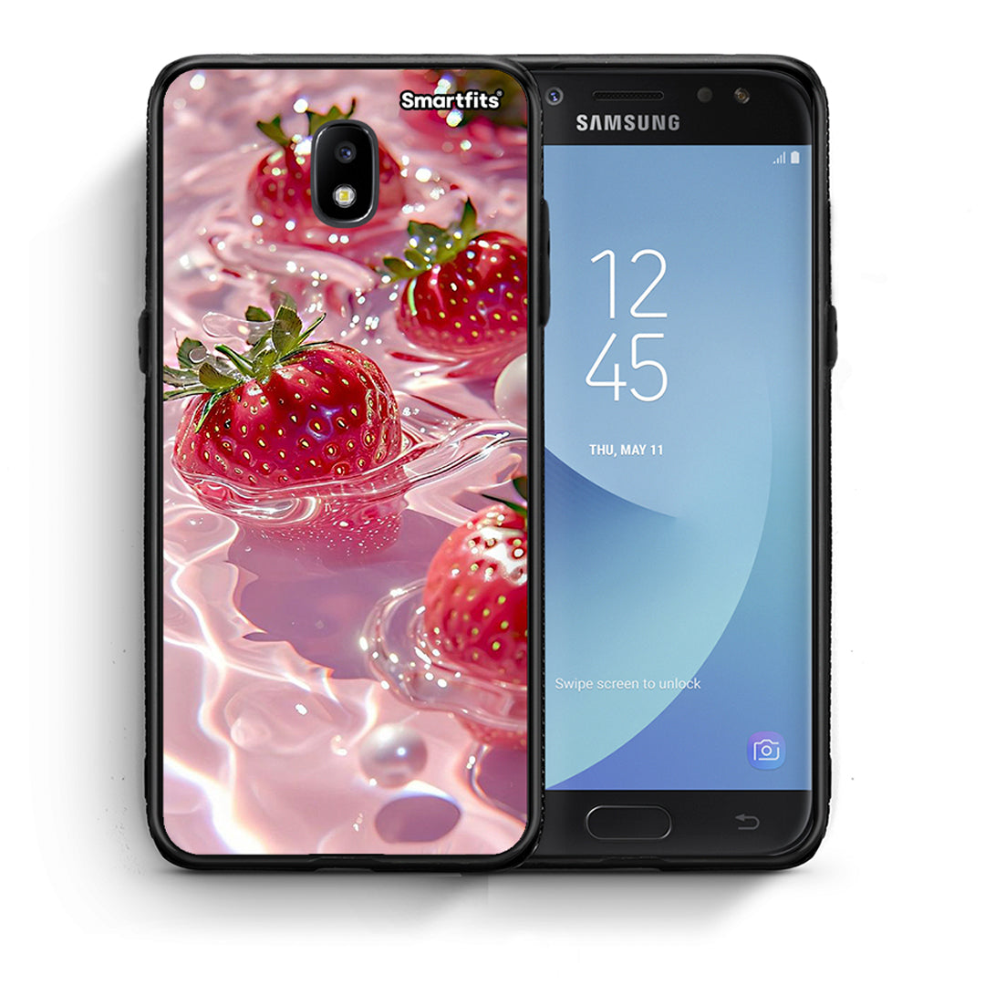 Θήκη Samsung J5 2017 Juicy Strawberries από τη Smartfits με σχέδιο στο πίσω μέρος και μαύρο περίβλημα | Samsung J5 2017 Juicy Strawberries case with colorful back and black bezels