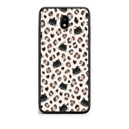 Θήκη Samsung Galaxy J5 2017 Leopard Spots and Black Cats on Cream από τη Smartfits με σχέδιο στο πίσω μέρος και μαύρο περίβλημα | Samsung Galaxy J5 2017 Leopard Spots and Black Cats on Cream case with colorful back and black bezels