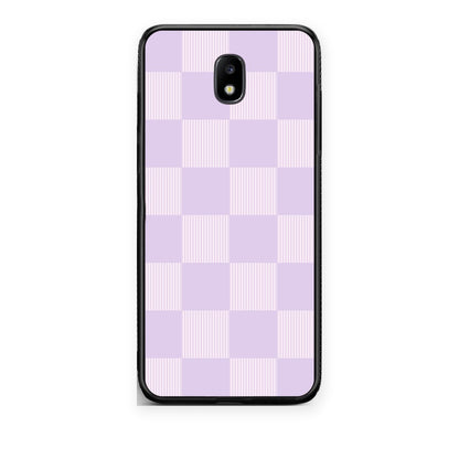 Θήκη Samsung Galaxy J5 2017 Lilac and Cream Striped Checks από τη Smartfits με σχέδιο στο πίσω μέρος και μαύρο περίβλημα | Samsung Galaxy J5 2017 Lilac and Cream Striped Checks case with colorful back and black bezels