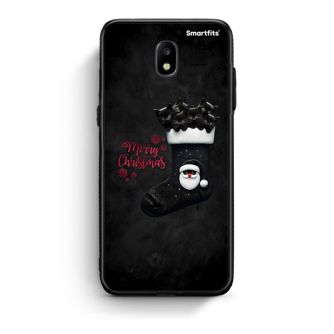 Samsung J5 2017 Merry Cat Christmas θήκη από τη Smartfits με σχέδιο στο πίσω μέρος και μαύρο περίβλημα | Smartphone case with colorful back and black bezels by Smartfits