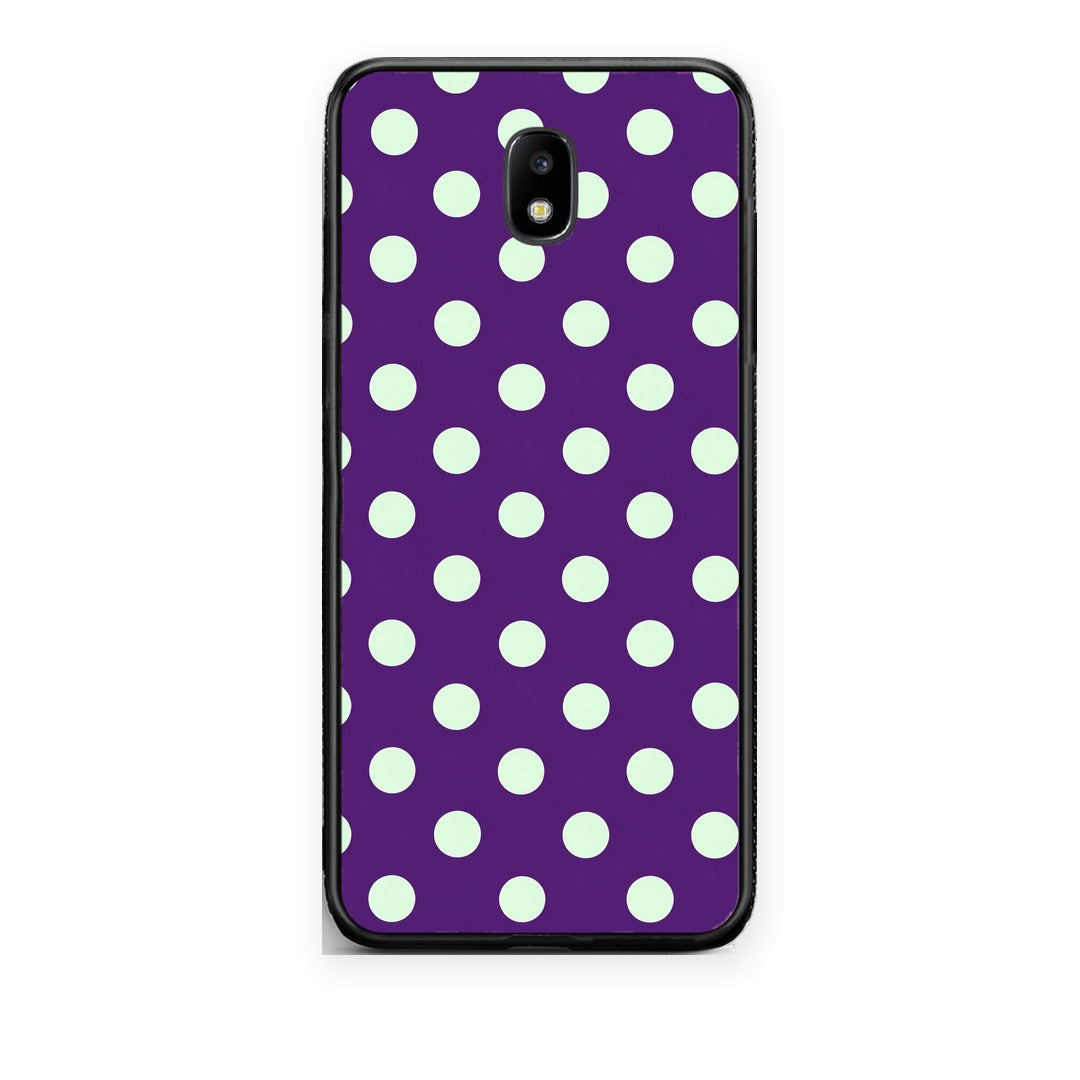 Θήκη Samsung Galaxy J5 2017 Mint Polka Dots on Purple από τη Smartfits με σχέδιο στο πίσω μέρος και μαύρο περίβλημα | Samsung Galaxy J5 2017 Mint Polka Dots on Purple case with colorful back and black bezels