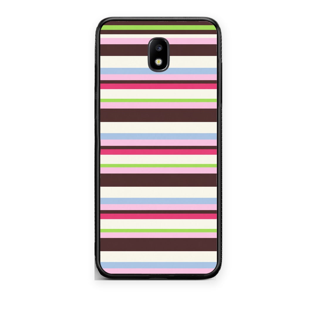 Θήκη Samsung Galaxy J5 2017 Multicolour Horizontal Stripes από τη Smartfits με σχέδιο στο πίσω μέρος και μαύρο περίβλημα | Samsung Galaxy J5 2017 Multicolour Horizontal Stripes case with colorful back and black bezels