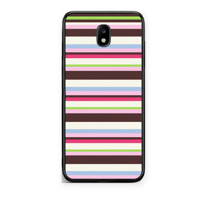 Θήκη Samsung Galaxy J5 2017 Multicolour Horizontal Stripes από τη Smartfits με σχέδιο στο πίσω μέρος και μαύρο περίβλημα | Samsung Galaxy J5 2017 Multicolour Horizontal Stripes case with colorful back and black bezels