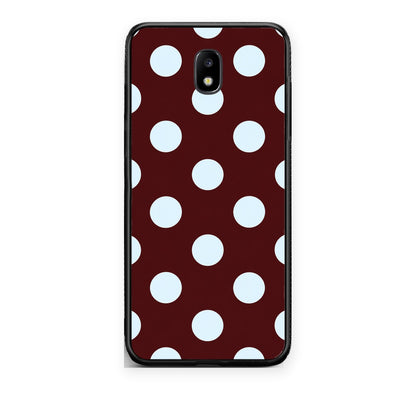 Θήκη Samsung Galaxy J5 2017 Pale Blue Large Polka Dots on Burgundy από τη Smartfits με σχέδιο στο πίσω μέρος και μαύρο περίβλημα | Samsung Galaxy J5 2017 Pale Blue Large Polka Dots on Burgundy case with colorful back and black bezels