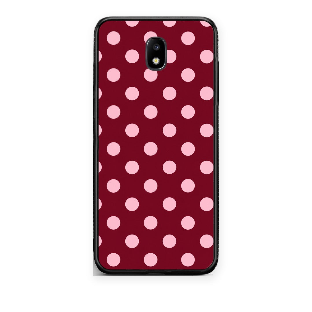 Θήκη Samsung Galaxy J5 2017 Pink Polka Dots on Burgundy από τη Smartfits με σχέδιο στο πίσω μέρος και μαύρο περίβλημα | Samsung Galaxy J5 2017 Pink Polka Dots on Burgundy case with colorful back and black bezels