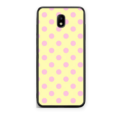 Θήκη Samsung Galaxy J5 2017 Pink Polka Dots on Yellow από τη Smartfits με σχέδιο στο πίσω μέρος και μαύρο περίβλημα | Samsung Galaxy J5 2017 Pink Polka Dots on Yellow case with colorful back and black bezels