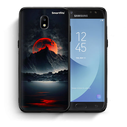 Θήκη Samsung J5 2017 Red Full Moon από τη Smartfits με σχέδιο στο πίσω μέρος και μαύρο περίβλημα | Samsung J5 2017 Red Full Moon case with colorful back and black bezels