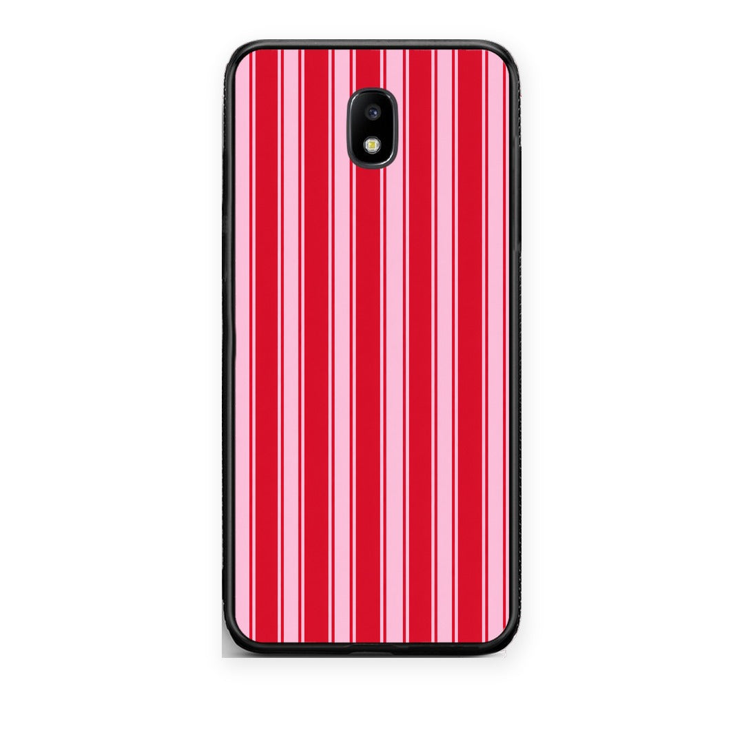 Θήκη Samsung Galaxy J5 2017 Red and Pink Vertical Pinstripes από τη Smartfits με σχέδιο στο πίσω μέρος και μαύρο περίβλημα | Samsung Galaxy J5 2017 Red and Pink Vertical Pinstripes case with colorful back and black bezels