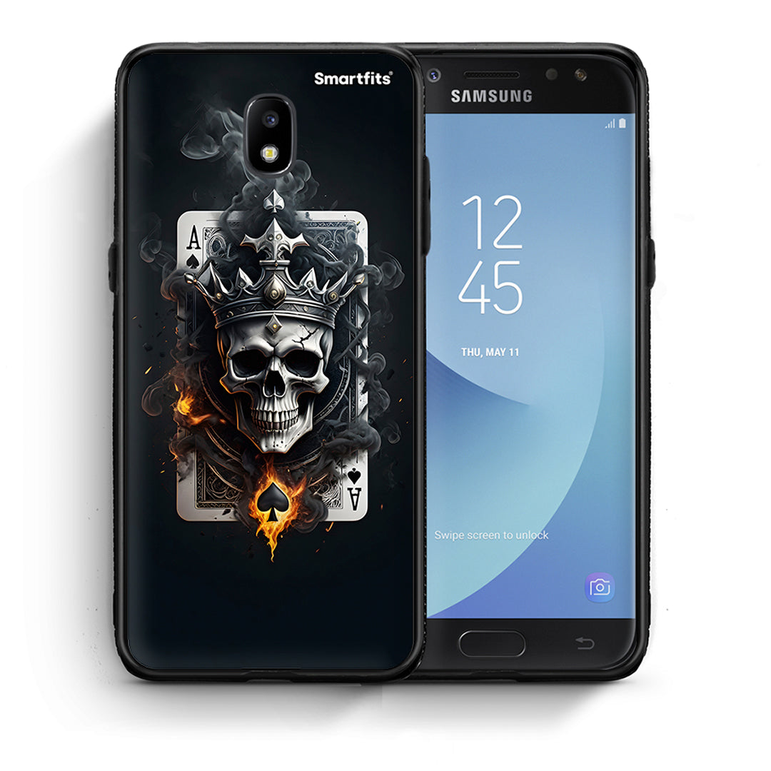 Θήκη Samsung J5 2017 Skull King Ace από τη Smartfits με σχέδιο στο πίσω μέρος και μαύρο περίβλημα | Samsung J5 2017 Skull King Ace case with colorful back and black bezels