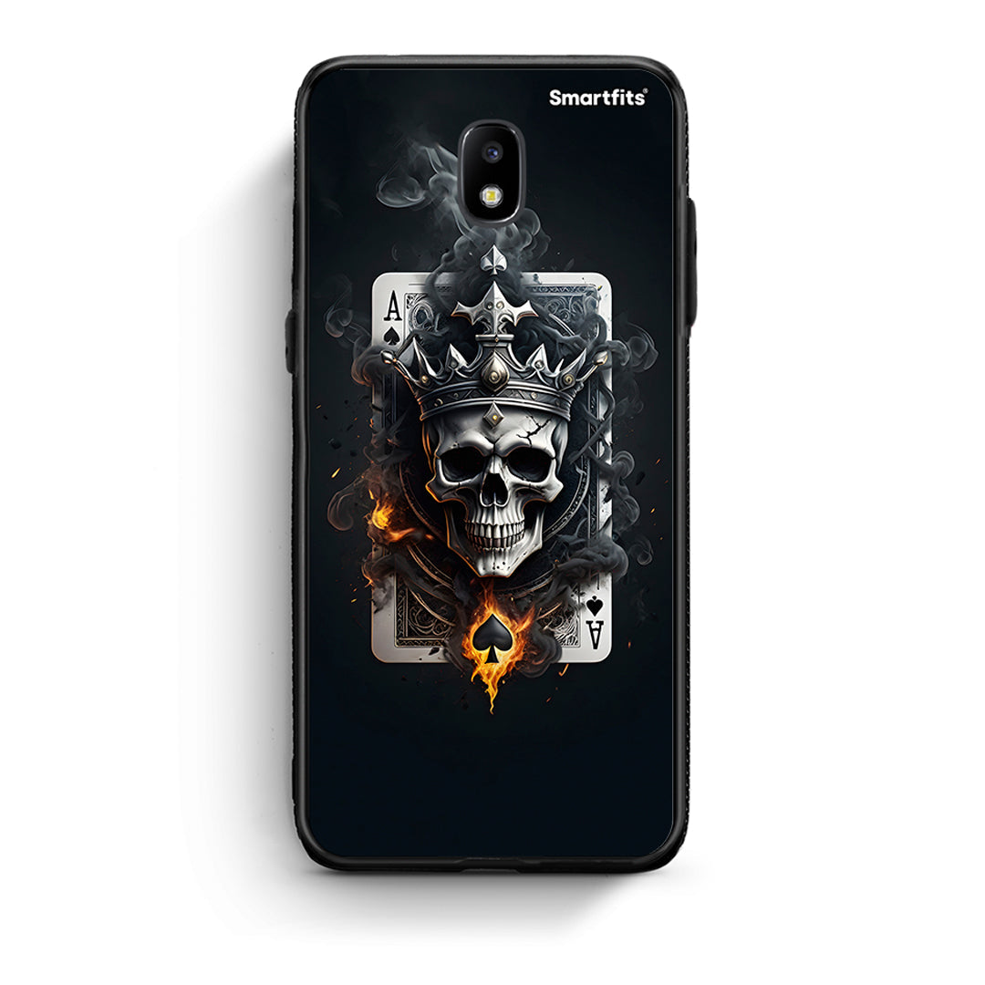 Samsung J7 2017 Skull King Ace θήκη από τη Smartfits με σχέδιο στο πίσω μέρος και μαύρο περίβλημα | Smartphone case with colorful back and black bezels by Smartfits