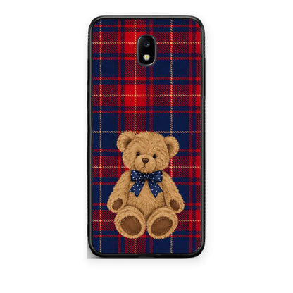 Θήκη Samsung Galaxy J5 2017 Teddy Bear on Red and Navy Tartan από τη Smartfits με σχέδιο στο πίσω μέρος και μαύρο περίβλημα | Samsung Galaxy J5 2017 Teddy Bear on Red and Navy Tartan case with colorful back and black bezels