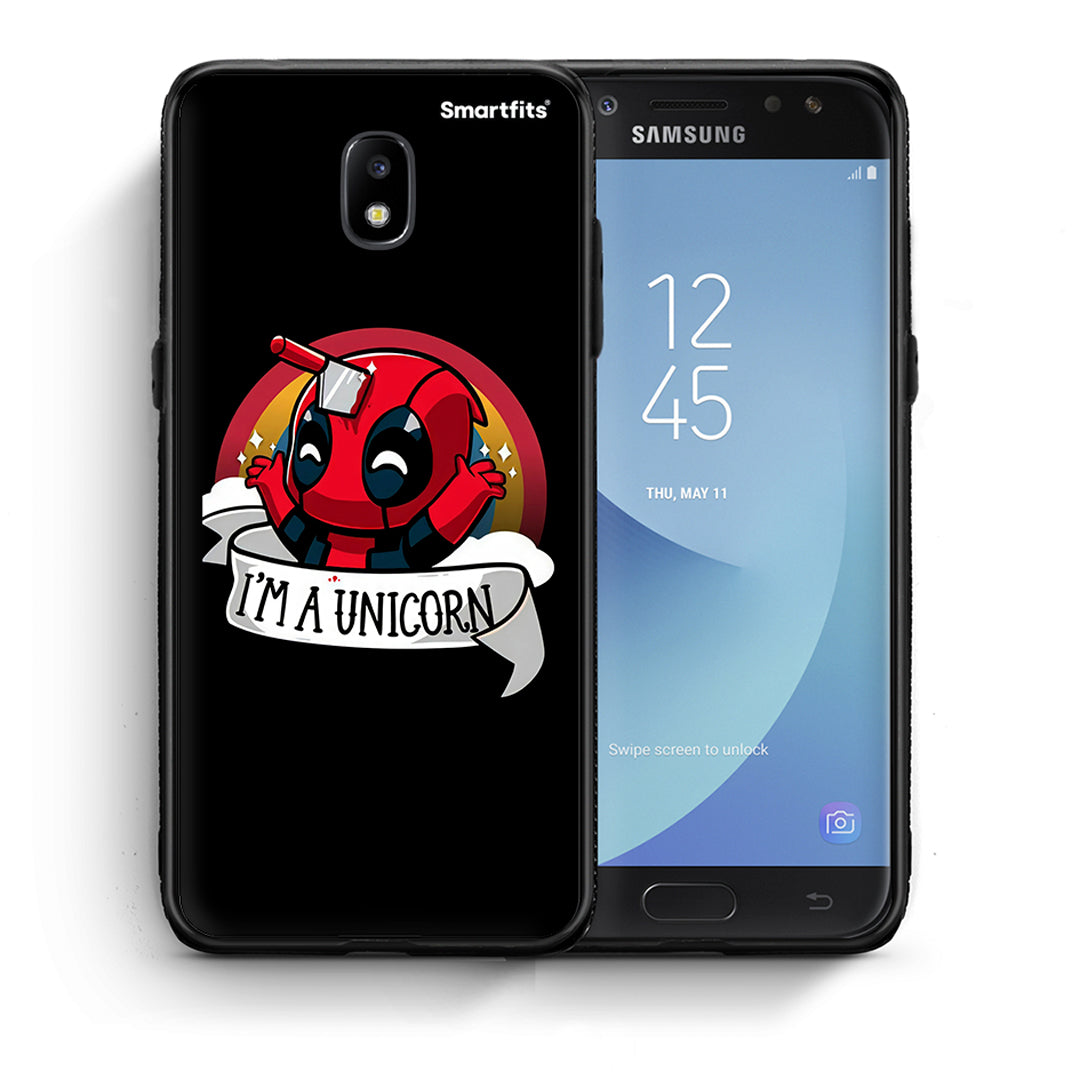 Θήκη Samsung J5 2017 Unicorn Deadpool από τη Smartfits με σχέδιο στο πίσω μέρος και μαύρο περίβλημα | Samsung J5 2017 Unicorn Deadpool case with colorful back and black bezels