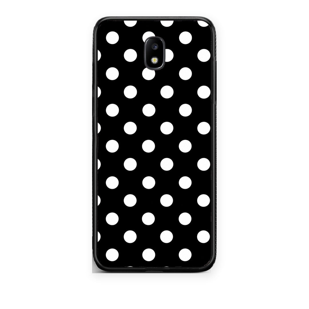 Θήκη Samsung Galaxy J5 2017 White Polka Dots on Black από τη Smartfits με σχέδιο στο πίσω μέρος και μαύρο περίβλημα | Samsung Galaxy J5 2017 White Polka Dots on Black case with colorful back and black bezels