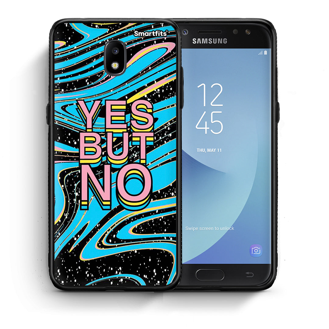 Θήκη Samsung J7 2017 Yes But No από τη Smartfits με σχέδιο στο πίσω μέρος και μαύρο περίβλημα | Samsung J7 2017 Yes But No case with colorful back and black bezels