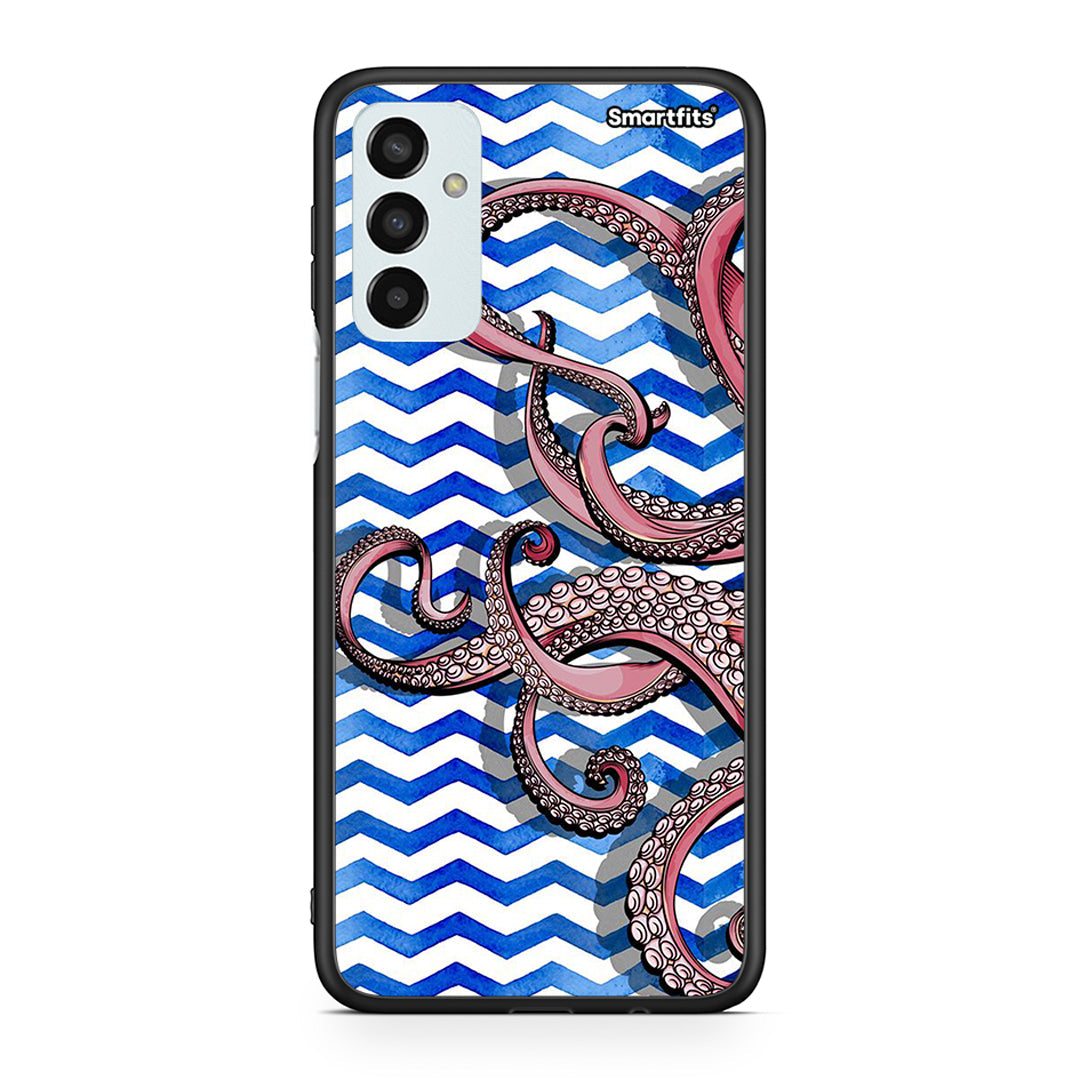 Samsung M13 Chevron Devilfish θήκη από τη Smartfits με σχέδιο στο πίσω μέρος και μαύρο περίβλημα | Smartphone case with colorful back and black bezels by Smartfits