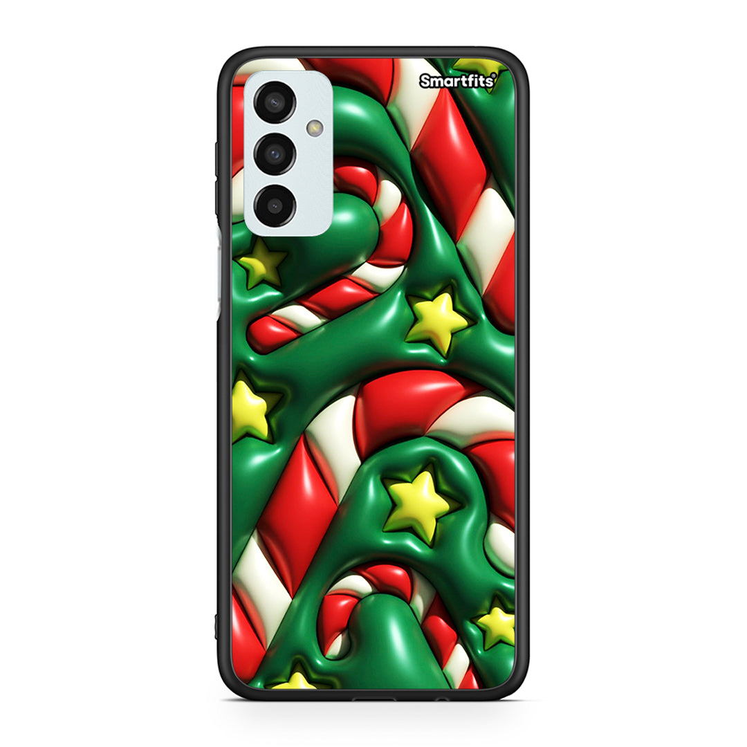 Samsung M13 Christmas Bubbles θήκη από τη Smartfits με σχέδιο στο πίσω μέρος και μαύρο περίβλημα | Smartphone case with colorful back and black bezels by Smartfits