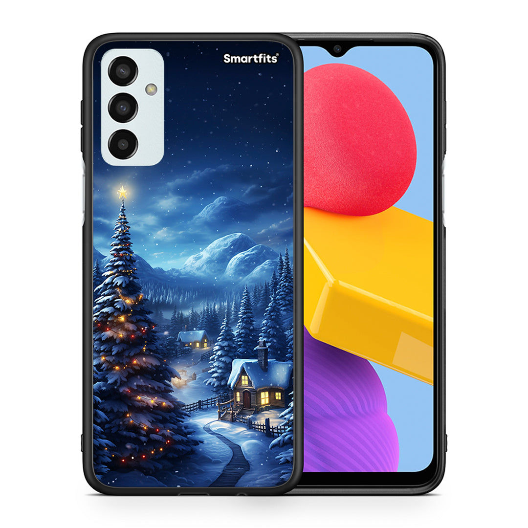 Θήκη Samsung M13 Christmas Scenery από τη Smartfits με σχέδιο στο πίσω μέρος και μαύρο περίβλημα | Samsung M13 Christmas Scenery case with colorful back and black bezels