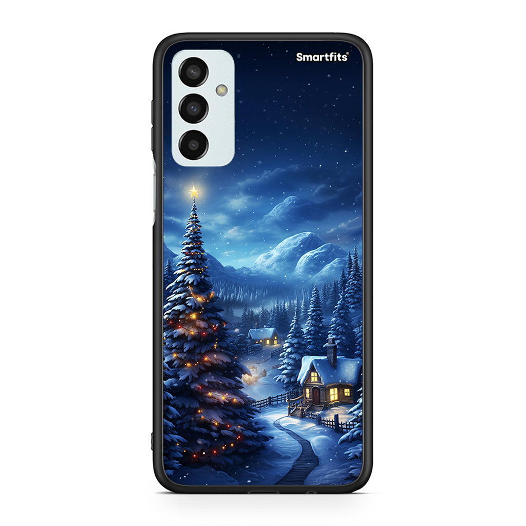 Samsung M13 Christmas Scenery θήκη από τη Smartfits με σχέδιο στο πίσω μέρος και μαύρο περίβλημα | Smartphone case with colorful back and black bezels by Smartfits