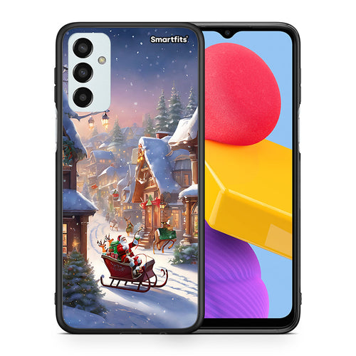 Θήκη Samsung M13 Christmas Snow από τη Smartfits με σχέδιο στο πίσω μέρος και μαύρο περίβλημα | Samsung M13 Christmas Snow case with colorful back and black bezels