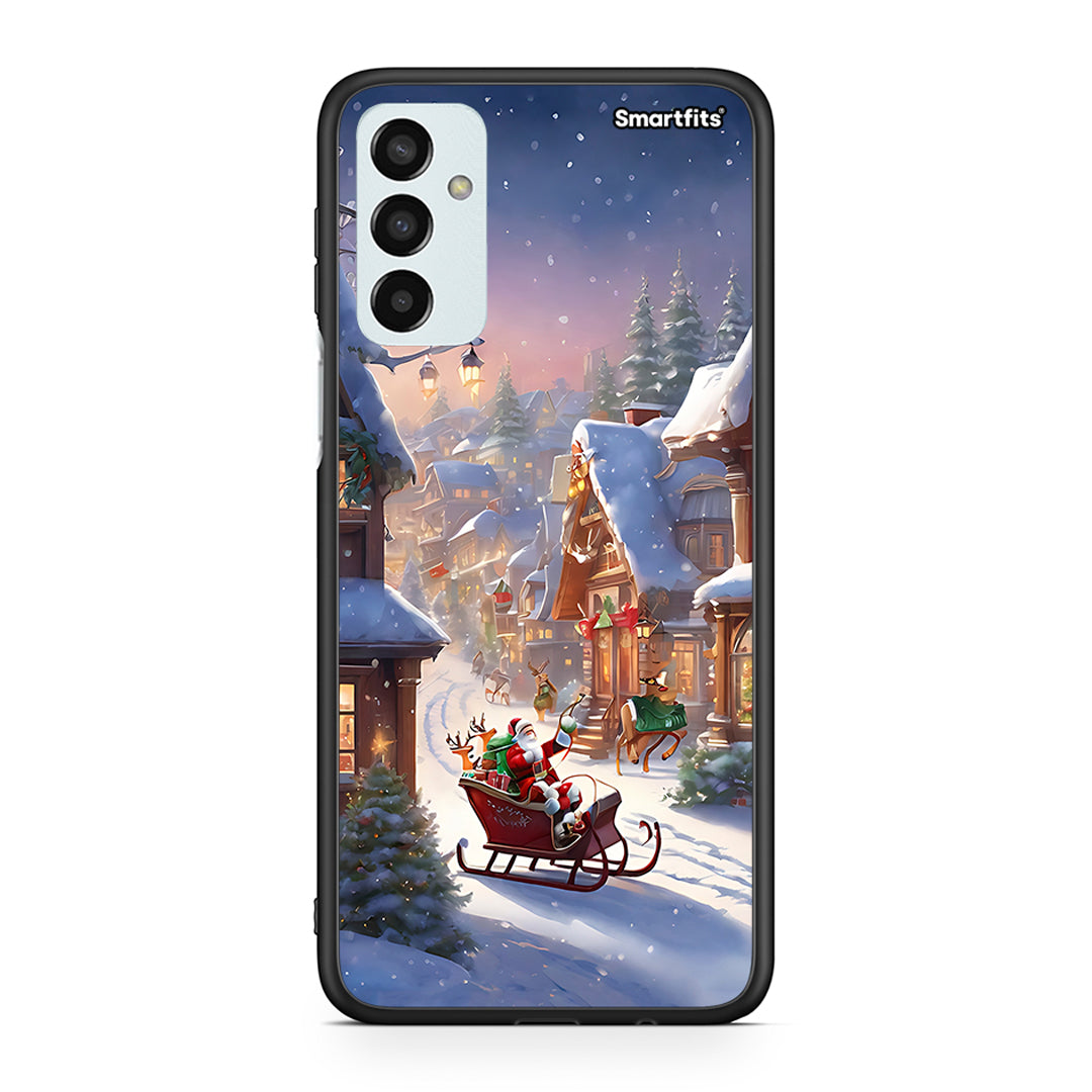 Samsung M13 Christmas Snow θήκη από τη Smartfits με σχέδιο στο πίσω μέρος και μαύρο περίβλημα | Smartphone case with colorful back and black bezels by Smartfits