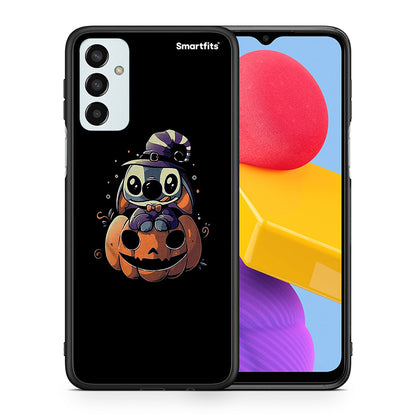 Θήκη Samsung M13 Halloween Stitch από τη Smartfits με σχέδιο στο πίσω μέρος και μαύρο περίβλημα | Samsung M13 Halloween Stitch case with colorful back and black bezels