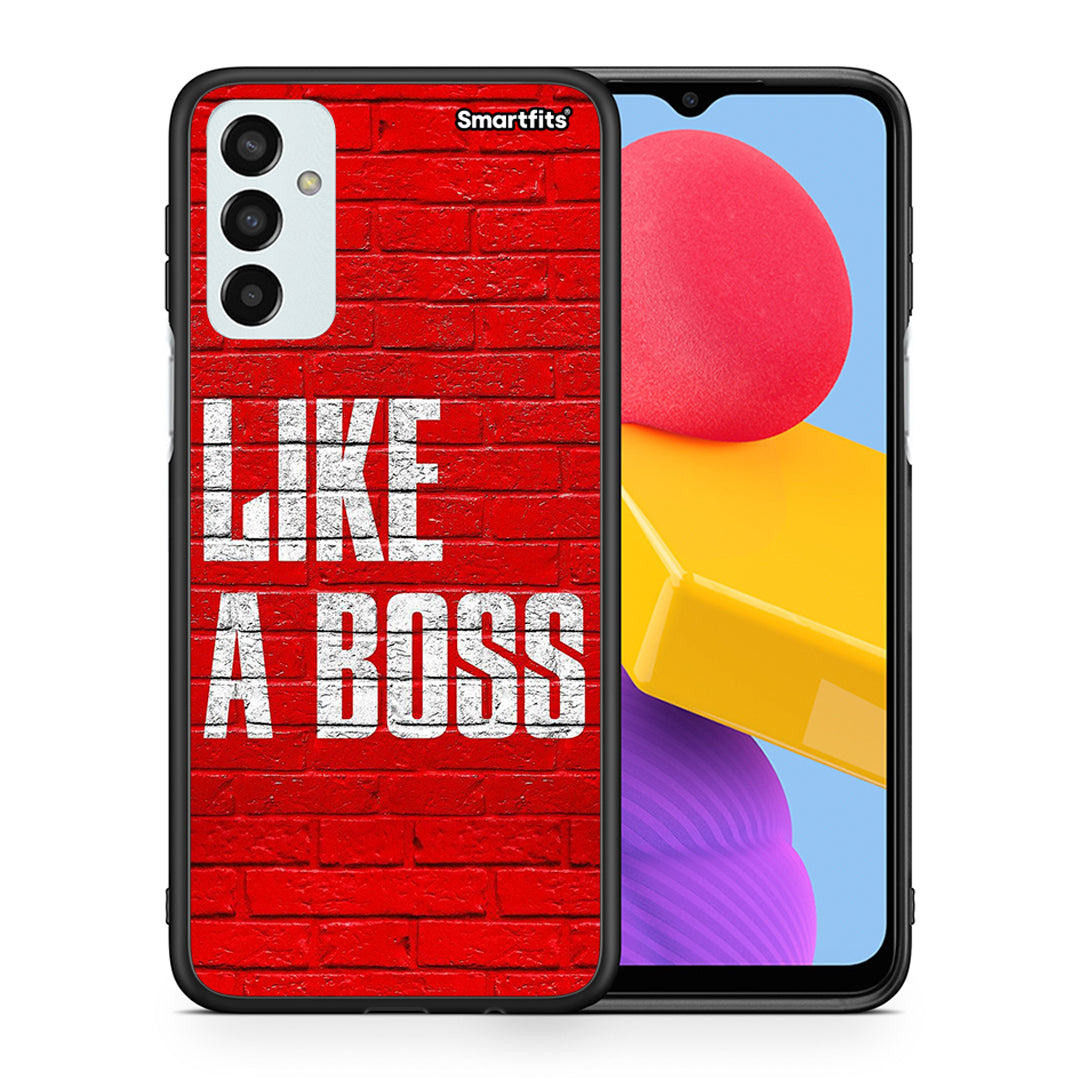 Θήκη Samsung M13 Like A Boss από τη Smartfits με σχέδιο στο πίσω μέρος και μαύρο περίβλημα | Samsung M13 Like A Boss case with colorful back and black bezels