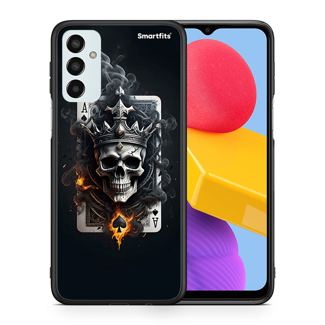 Θήκη Samsung M13 Skull King Ace από τη Smartfits με σχέδιο στο πίσω μέρος και μαύρο περίβλημα | Samsung M13 Skull King Ace case with colorful back and black bezels