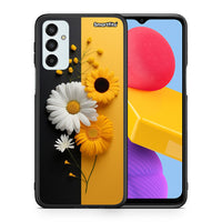 Thumbnail for Θήκη Samsung M13 Yellow Daisies από τη Smartfits με σχέδιο στο πίσω μέρος και μαύρο περίβλημα | Samsung M13 Yellow Daisies case with colorful back and black bezels