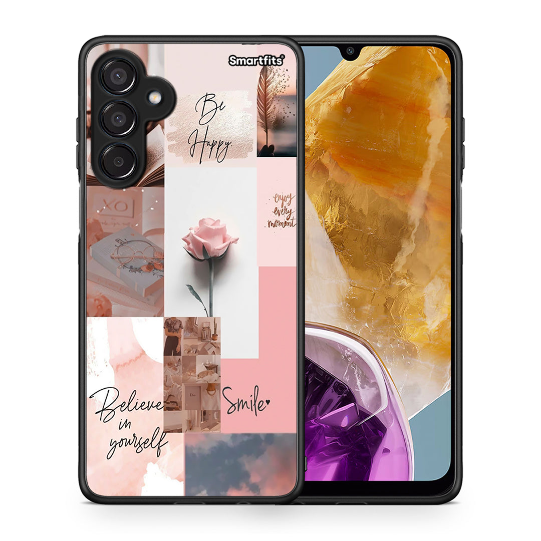 Θήκη Samsung Galaxy M15 Aesthetic Collage από τη Smartfits με σχέδιο στο πίσω μέρος και μαύρο περίβλημα | Samsung Galaxy M15 Aesthetic Collage case with colorful back and black bezels