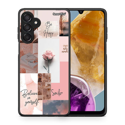 Θήκη Samsung Galaxy M15 Aesthetic Collage από τη Smartfits με σχέδιο στο πίσω μέρος και μαύρο περίβλημα | Samsung Galaxy M15 Aesthetic Collage case with colorful back and black bezels